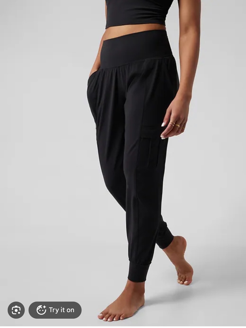 Athleta Black Salutation Cargo Joggers - Relaxed Fit